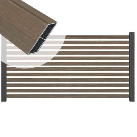 Zelfbouw schutting Louvre Rhombus ipé - tbv antraciet aluminium palen (180 x 90 cm)