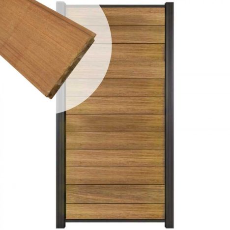 Zelfbouw schutting hardhout Mix & Match Ipé - antraciet alu accessoires (90 x 180 cm)