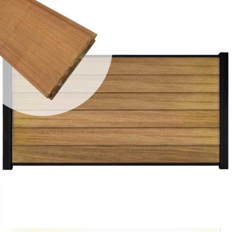 Zelfbouw schutting hardhout Mix & Match Ipé - zwart alu accessoires (180 x 90 cm)