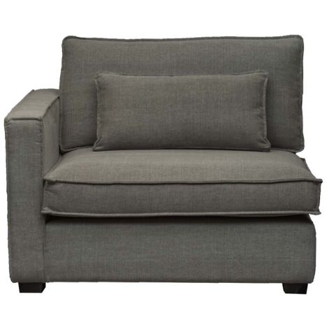 Zitmodule Mazur armleuning links - stof Kiss grijs 66