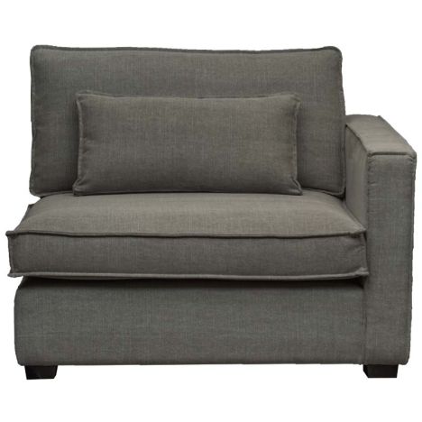 Zitmodule Mazur armleuning rechts - stof Kiss grijs 66