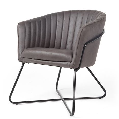 Eetkamerstoel - Nova - lederlook Soft antraciet