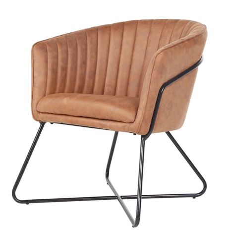 Eetkamerstoel - Nova - lederlook Soft cognac