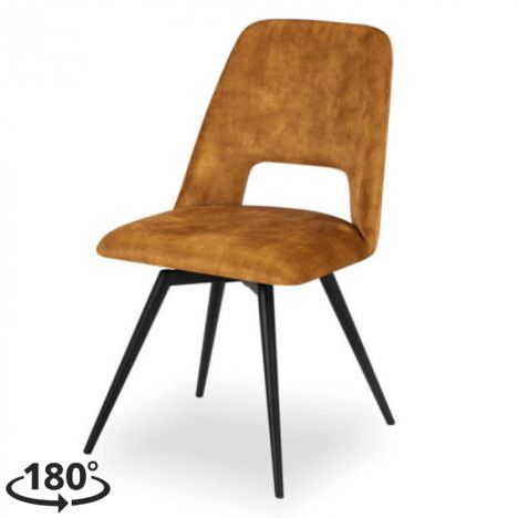 Eetkamerstoel - Malmo - Draaibaar - stof Velours Adore Gold