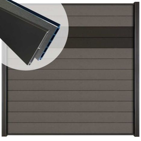 Schutting composiet Mix & Match dark grey/aluminium antraciet(180 x 180 cm)