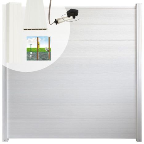Schutting set composiet Modular co-ex wit - wit alu accessoires (9,30 meter)