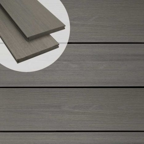 Vlonderplank composiet massief 2,3 x 19 cm Slate Grey vlak/houtnerf