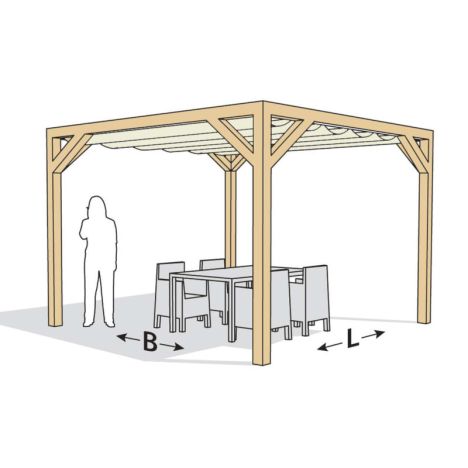 Houten Pergola - Douglas geschaafd 250 x 250cm vrijstaand