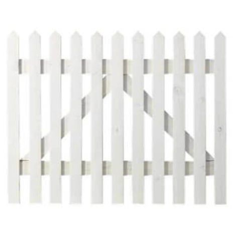 Tuinpoort vuren - Skagen Lux recht wit (100 x 80 cm)