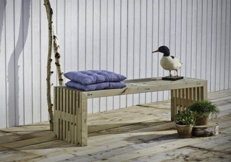Tuinbank Rustik - Dennenhout grijs gebeitst - 138 x 49 x 45 cm