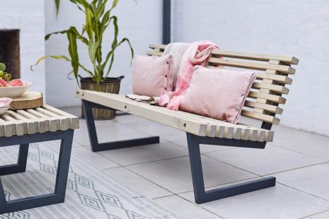 Tuinbank Siesta - Dennenhout grijs gebeitst - 138 cm breed
