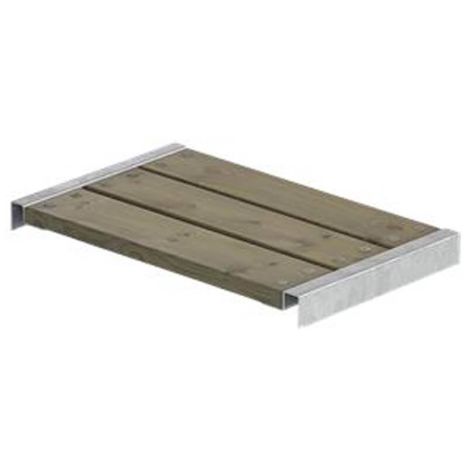 Houten bank vuren geimpregneerd - Cubic & Pipe 60 cm grijsbruin