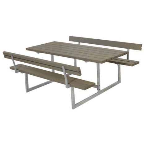Picknicktafel vuren geimpregneerd - Basic - 2 rugleuningen grijsbruin - 184 x 177 x 73 cm