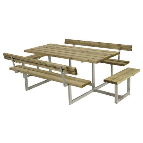 Picknicktafel vuren geimpregneerd - Basic - 4 banken 2 met rugleuning - 184 x 260 x 73 cm