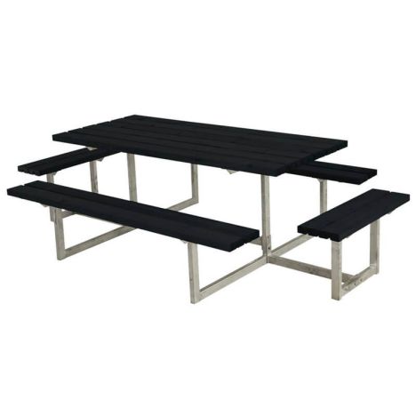 Picknicktafel vuren geimpregneerd - Basic - 4 banken zwart - 160 x 260 x 73 cm