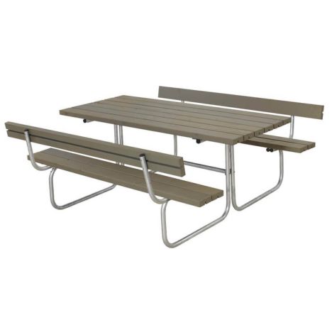 Picknicktafel vuren geimpregneerd - Classic - 2 rugleuningen grijsbruin - 177 x 177 x 73 cm