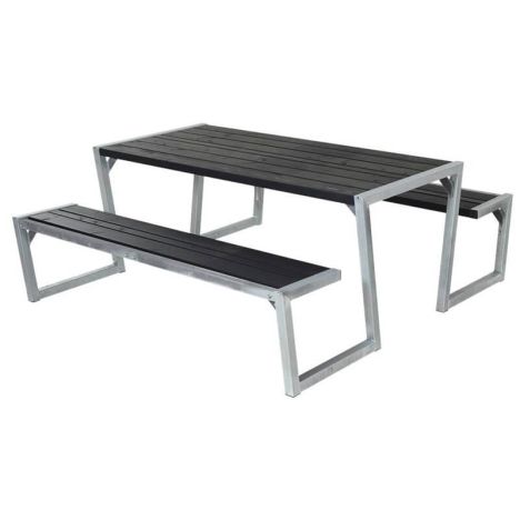 Picknicktafel vuren geimpregneerd - Zigma - zwart - 190 x 176 x 73 cm