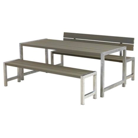 Planken tuinset vuren geimpregneerd - Plankesaet 1 rugleuning grijsbruin 77 x 186 x 72 cm