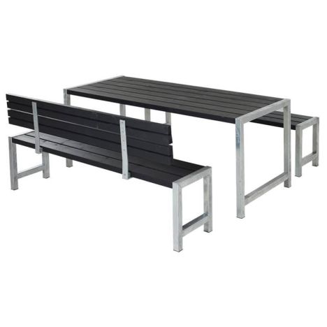 Planken tuinset vuren geimpregneerd - Plankesaet 1 rugleuning zwart 77 x 186 x 72 cm