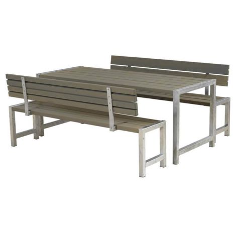 Planken tuinset vuren geimpregneerd - Plankesaet rugleuningen grijsbruin 77 x 186 x 72 cm