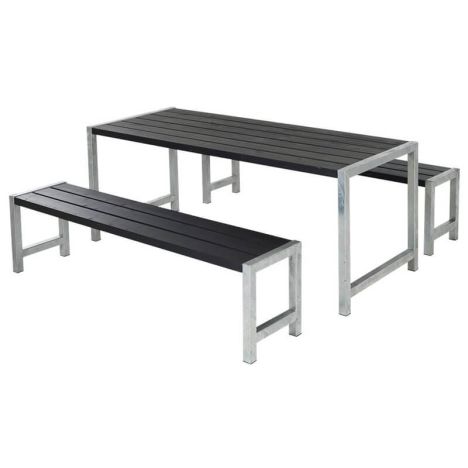 Planken tuinset vuren geimpregneerd - Plankesaet zwart 77 x 186 x 72 cm
