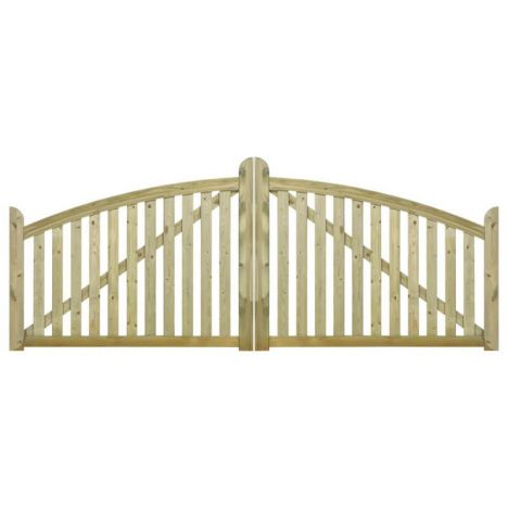 Dubbele poort vuren - Ligno toog groen geimpregneerd (300 x 88/118 cm)
