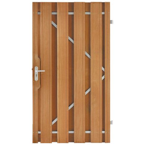 Tuindeur hardhout recht met stalen frame (90 x 195 cm)