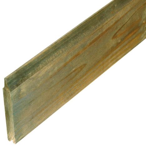 Rabatdeel vuren dubbelzijdig 1,8 x 14,2 cm groen geïmpregneerd (360 cm) geschaafd