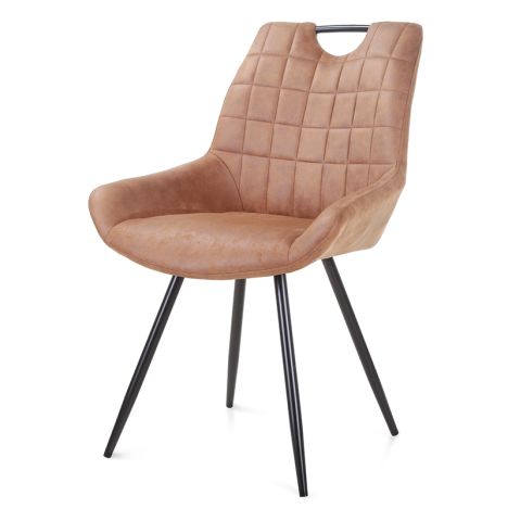 Eetkamerstoel SC3 - lederlook Soft cognac