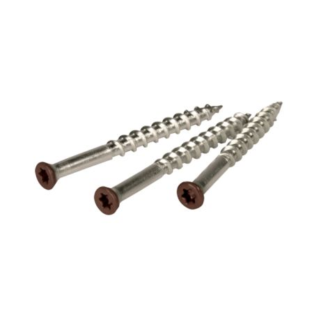 Schroeven 4 x 79 - RVS platte kop T15 - Bruin (100 stuks)