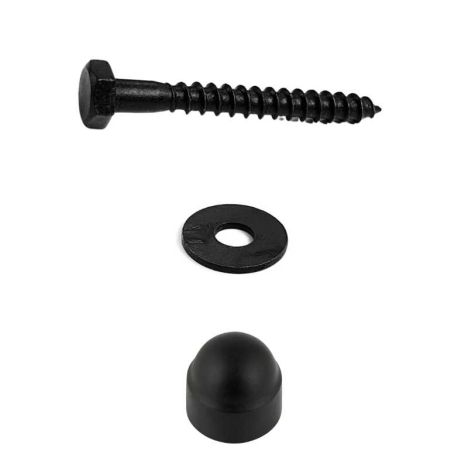 Houtdraadbout zwart M8 x 70 mm (set à 4 stuks)