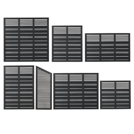 Schutting vuren - serie Silence - louvre recht zwart