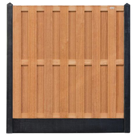 Hout & Beton schutting zwart - Hardhout keruing 15L (197 x 200 cm) dikte 3,9 cm