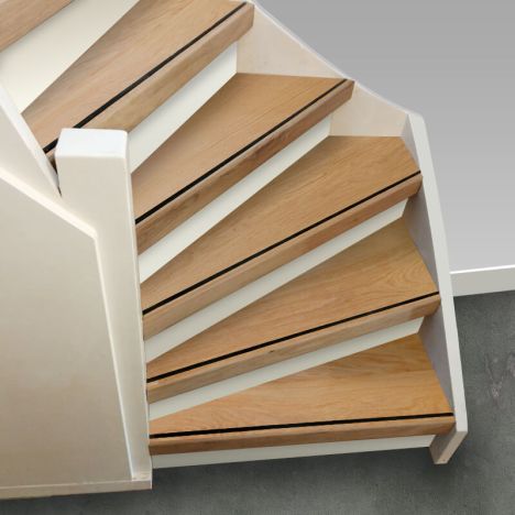 Complete traprenovatie - Eikenhout 3 mm toplaag Natuur - Voor dichte trappen - Incl. antislipstrip