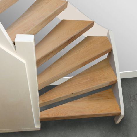 Complete traprenovatie - Eikenhout 3 mm toplaag Natuur - Voor open trappen