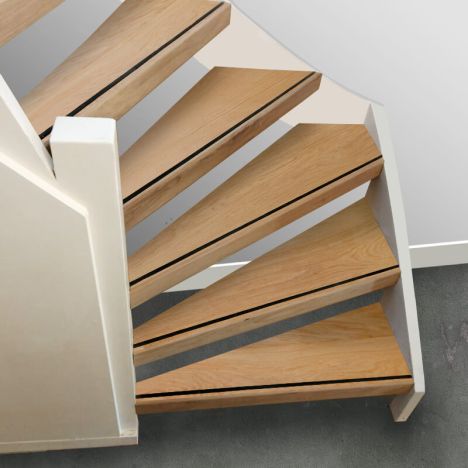 Complete traprenovatie - Eikenhout 3 mm toplaag Natuur - Voor open trappen - Incl. antislipstrip