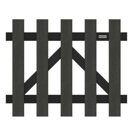 Tuinhek poort composiet Luxe antraciet met antraciet aluminium frame (100 x 80 cm) incl. beslag
