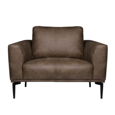 Fauteuil Tulp - leer Colorado bruin 04 - 104 cm breed