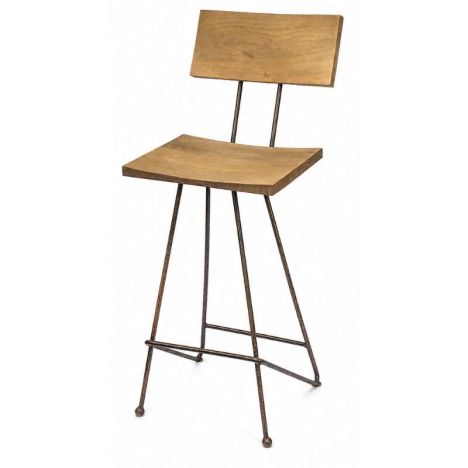 Barkruk hout&metaal - Zithoogte 65 cm