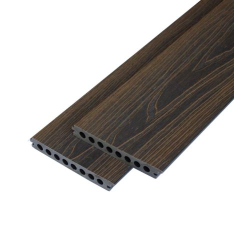 Vlonderplank composiet semi massief co-extrusie 2,1 x 14 cm Dark Oak naadloos