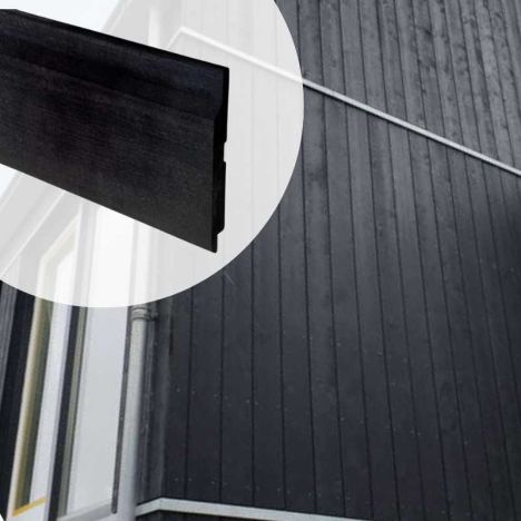 Rabatdeel Vuren verduurzaamd zwart channel siding 1,9 x 15,5 cm