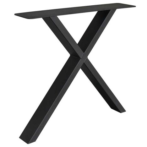 Industrieel onderstel X- Fineline poot - Zwart metaal - 78 x 72 cm (2 stuks)
