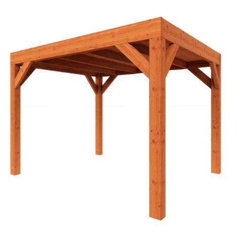 Zelfbouwpakket Douglas - Plat dak modern 3100 x 3100 x 2450 mm