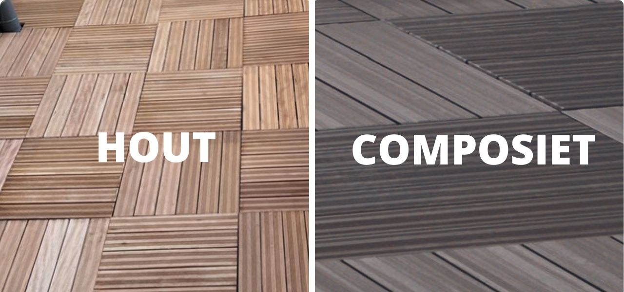 Houten tegels of composiet tegels