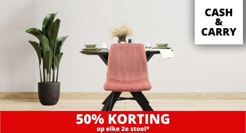 50% op elke 2e stoel in de showroom