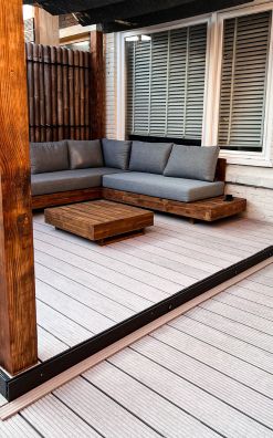 Composiet vlonderplank Steengrijs gevlamd - Grove ribbel en vlak